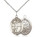Sterling Silver St. Sebastian  Volleyball Pendant, Lite Curb Chain, Medium Size Catholic Medal, 3/4" x 1/2"