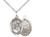 Sterling Silver St. Sebastian / Motorcycle Pendant, Lite Curb Chain, Medium Size Catholic Medal, 3/4" x 1/2"