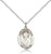 Sterling Silver St. Dominic Savio Pendant, Lite Curb Chain, Medium Size Catholic Medal, 3/4" x 1/2"