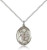 Sterling Silver St. Fiacre Pendant, Lite Curb Chain, Medium Size Catholic Medal, 3/4" x 1/2"