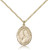 Gold Filled St. Finnian of Clonard Pendant, Gold Filled Lite Curb Chain, Medium Size Catholic Medal, 3/4" x 1/2"