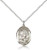 Sterling Silver St. Rosalia Pendant, Lite Curb Chain, Medium Size Catholic Medal, 3/4" x 1/2"