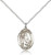 Sterling Silver St. Amelia Pendant, Lite Curb Chain, Medium Size Catholic Medal, 3/4" x 1/2"