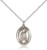 Sterling Silver St. Ronan Pendant, Lite Curb Chain, Medium Size Catholic Medal, 3/4" x 1/2"