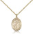 Gold Filled St. Columbanus Pendant, Gold Filled Lite Curb Chain, Medium Size Catholic Medal, 3/4" x 1/2"