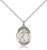 Sterling Silver St. Columbanus Pendant, Lite Curb Chain, Medium Size Catholic Medal, 3/4" x 1/2"