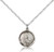 Sterling Silver St. Theresa Pendant, Lite Curb Chain, 5/8" x 1/2"