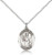 Sterling Silver St. Uriel Pendant, rhodium Lite Curb Chain, Medium Size Catholic Medal, 3/4" x 1/2"