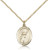 Gold Filled St. Aidan Of Lindesfarne Pendant, GF Lite Curb Chain, Medium Size Catholic Medal, 3/4" x 1/2"