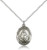 Sterling Silver St. Theodore Guerin Pendant, rhodium Lite Curb Chain, Medium Size Catholic Medal, 3/4" x 1/2"