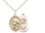 Gold Filled St. Christpher / Football Pendant, GF Lite Curb Chain, Medium Size Catholic Medal, 3/4" x 1/2"