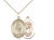 Gold Filled St. Christopher/Wrestling Pendant, GF Lite Curb Chain, Medium Size Catholic Medal, 3/4" x 1/2"