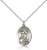 Sterling Silver St. Christopher Swimming Pendant, Lite Curb Chain, Medium Size Catholic Medal, 3/4" x 1/2"