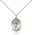 Sterling Silver St Christopher  Dance Pendant, rhodium Lite Curb Chain, Medium Size Catholic Medal, 3/4" x 1/2"
