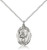 Sterling Silver St. Sebastian  Baseball Pendant, Lite Curb Chain, Medium Size Catholic Medal, 3/4" x 1/2"