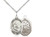 Sterling Silver St. Sebastian  Soccer Pendant, rhodium Lite Curb Chain, Medium Size Catholic Medal, 3/4" x 1/2"