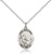 Sterling Silver St. Sebastian  Soccer Pendant, rhodium Lite Curb Chain, Medium Size Catholic Medal, 3/4" x 1/2"