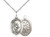 Sterling Silver St. Sebastian  Tennis Pendant, rhodium Lite Curb Chain, Medium Size Catholic Medal, 3/4" x 1/2" Sterling Silver St. Sebastian  Tennis Pendant, rhodium Lite Curb Chain, Medium Size Catholic Medal, 3/4" x 1/2"