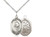 Sterling Silver St. Sebastian  Wrestling Pendant, rhodium Lite Curb Chain, Medium Size Catholic Medal, 3/4" x 1/2" Sterling Silver St. Sebastian  Wrestling Pendant, rhodium Lite Curb Chain, Medium Size Catholic Medal, 3/4" x 1/2"