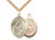 Gold Filled St. Sebastian / Track & Field Pendant, GF Lite Curb Chain, Medium Size Catholic Medal, 3/4" x 1/2"