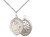 Sterling Silver St Sebastian  Gymnastics Pendant, rhodium Lite Curb Chain, Medium Size Catholic Medal, 3/4" x 1/2"