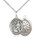 Sterling Silver St Sebastian  Karate Pendant, rhodium Lite Curb Chain, Medium Size Catholic Medal, 3/4" x 1/2"