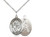 Sterling Silver Guardian Angel  Basketball Pendan, rhodium Lite Curb Chain, Medium Size Catholic Medal, 3/4" x 1/2" Sterling Silver Guardian Angel  Basketball Pendan, rhodium Lite Curb Chain, Medium Size Catholic Medal, 3/4" x 1/2"
