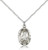 Sterling Silver St. Theresa Pendant, Lite Curb Chain, 3/4" x 3/8"