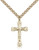 Gold Filled Crucifix Pendant, Stainless Gold Heavy Curb Chain, 1 1/8" x 5/8"