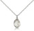 Sterling Silver St. Apollonia Pendant, Sterling Silver Lite Curb Chain, Small Size Catholic Medal, 1/2" x 1/4"