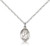 Sterling Silver St. Benjamin Pendant, Sterling Silver Lite Curb Chain, Small Size Catholic Medal, 1/2" x 1/4"