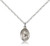 Sterling Silver Small St. Bernadette Pendant, Sterling Silver Lite Curb Chain, Small Size Catholic Medal, 1/2" x 1/4"