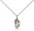 Sterling Silver Small St. Clare of Assisi Pendant, Sterling Silver Lite Curb Chain, Small Size Catholic Medal, 1/2" x 1/4"