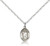 Sterling Silver St. Justin Pendant, Sterling Silver Lite Curb Chain, Small Size Catholic Medal, 1/2" x 1/4"