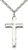 Sterling Silver Cross Pendant, Stainless Silver Heavy Curb Chain, 1 5/8" x 7/8" Sterling Silver Cross Pendant, Stainless Silver Heavy Curb Chain, 1 5/8" x 7/8"