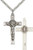 Sterling Silver St. Benedict Crucifix Pendant, Stainless Silver Heavy Curb Chain, 1 3/4" x 1" Sterling Silver St. Benedict Crucifix Pendant, Stainless Silver Heavy Curb Chain, 1 3/4" x 1"