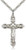 Sterling Silver Crucifix Pendant, Stainless Silver Heavy Curb Chain, 1 7/8" x 1 1/4"