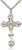 Sterling Silver Cross Pendant, Stainless Silver Heavy Curb Chain, 2 1/8" x 1 1/4" Sterling Silver Cross Pendant, Stainless Silver Heavy Curb Chain, 2 1/8" x 1 1/4"