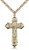 Gold Filled Crucifix Pendant, Stainless Gold Heavy Curb Chain, 1 5/8" x 7/8"