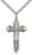 Sterling Silver Crucifix Pendant, Stainless Silver Heavy Curb Chain, 1 5/8" x 7/8"
