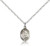Sterling Silver St. Germaine Cousin Pendant, Sterling Silver Lite Curb Chain, Small Size Catholic Medal, 1/2" x 1/4"