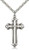 Sterling Silver Cross Pendant, Stainless Silver Heavy Curb Chain, 1 5/8" x 7/8"