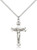 Sterling Silver Crucifix Pendant, Lite Curb Chain, 1 1/8" x 5/8"