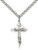 Sterling Silver Crucifix Pendant, Stainless Silver Heavy Curb Chain, 1 5/8" x 1" Sterling Silver Crucifix Pendant, Stainless Silver Heavy Curb Chain, 1 5/8" x 1"