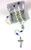 Cream and Blue Rose Petal Rosebud Rosary 95133-130-CEI