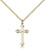 Gold Filled Cross Pendant, Gold Filled Lite Curb Chain, 7/8" x 1/2"