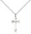 Sterling Silver Cross Pendant, Lite Curb Chain, 7/8" x 1/2"