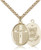 Gold Filled Cross / Coast Guard Pendant, Gold Heavy Curb Chain, 1 1/8" x 3/4"