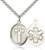 Sterling Silver Cross / Emt Pendant, Stainless Silver Heavy Curb Chain, 1 1/8" x 3/4" Sterling Silver Cross / Emt Pendant, Stainless Silver Heavy Curb Chain, 1 1/8" x 3/4"