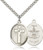 Sterling Silver Cross / Army Pendant, Heavy Curb Chain, 1" x 3/4"